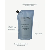 Ecoya Hand & Body Wash Refill - Sandalwood & Amber