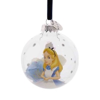 Disney D100 Christmas By Widdop And Co Glass Bauble - Alice In Wonderland