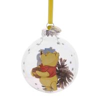 Disney D100 Christmas By Widdop And Co Glass Bauble - Winnie The Pooh