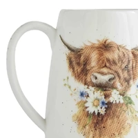 Royal Worcester Wrendale Designs Posy Jug - 'Daisy Coo' Highland Cow