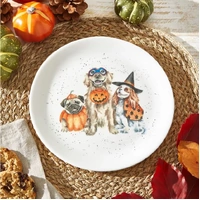 Royal Worcester Wrendale Coupe Plate - 'Trick or Treat' Halloween Dogs