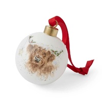 Royal Worcester Wrendale Christmas Bauble - Highland Cow Highland Star