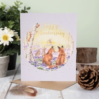 Wrendale Designs The Country Set Greeting Card - Bluebell Woods 'Happy Anniversary'