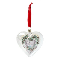 Tatty Teddy Me To You Christmas Hanging Ornament - Signature Glass Heart