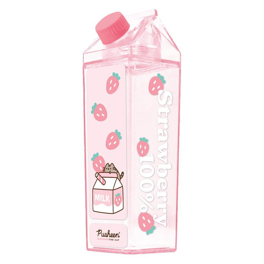 Milk Carton Glitter Water Bottle - Rose