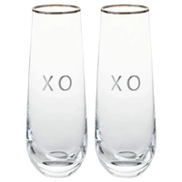 Hallmark Gifts - XO Stemless Champagne Flutes (Set of 2)