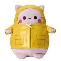Pembe the Pink Cat Plush - Yellow Raincoat