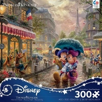 Thomas Kinkade Disney 300pc Oversized Puzzle - Mickey and Minnie in Paris