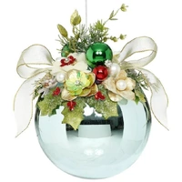 Mark Roberts Floral Jeweled Ball Hanging Ornament - Shiny Blue