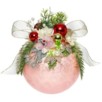 Mark Roberts Floral Jeweled Ball Hanging Ornament - Frosted Pink