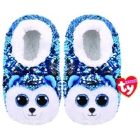 Beanie Boos Sequin Slipper Socks - Slush the Blue Dog