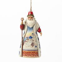 Jim Shore Heartwood Creek Christmas Around The World - Greek Santa Hanging Ornament