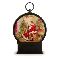 Lighted Water Lantern - Mrs Claus Kissing Santa Water Lantern