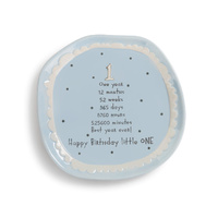 Demdaco Baby - 1st Birthday Cake Plate Blue