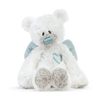 Demdaco Baby - Guardian Angel Bear Rattle Plush Blue