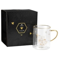 Ashdene Honey Bee - Glass Double Walled Mug
