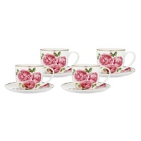 Ashdene Heritage Rose - Cup & Saucer 4 Pack