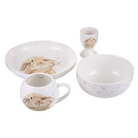 Ashdene Bunny Hearts - Kids 4pc Dinner Set Ceramic