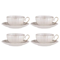 Ashdene Parisienne Pearl - White Cup & Saucer Set of 4