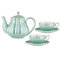 Ashdene Parisienne Pearl - Aquamarine Teapot & 2 Teacup Set