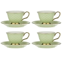 Ashdene Ripple - Cup & Saucer Set of 4 - Pistachio
