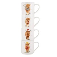 Ashdene Coo Christmas - Stackable Mugs (Pack of 4)
