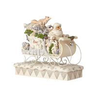 Jim Shore Heartwood Creek White Woodland - Santa In Sleigh