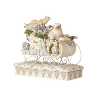 Jim Shore Heartwood Creek White Woodland - Santa In Sleigh