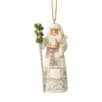 Jim Shore Heartwood Creek White Woodland - Santa With Cane Hanging Ornament