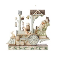 Jim Shore Heartwood Creek White Woodland - Santa with Train Engine