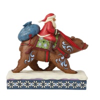 Jim Shore Heartwood Creek - Santa Riding Brown Bear