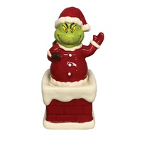 Salt and Pepper Shaker Set - Santa Grinch in Chimney