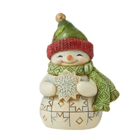 Jim Shore Heartwood Creek - Mini Snowman and Snowflake