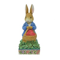 Beatrix Potter by Jim Shore - Peter Rabbit With Basket of Strawberries - A Sweet Treat