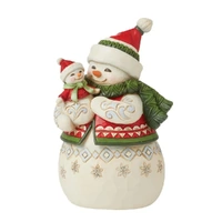 Jim Shore Heartwood Creek - Snowman With Snowbaby Pint Sized