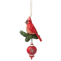 Jim Shore Heartwood Creek Nordic Noel - Cardinal Hanging Ornament