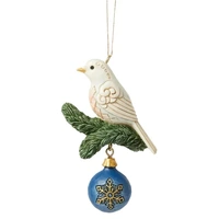 Jim Shore Heartwood Creek Twilight Blue - Blue & Gold Dove Hanging Ornament