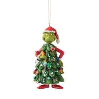 Dr Seuss The Grinch by Jim Shore - Grinch Dressed as Tree Hanging Ornament