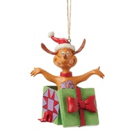 Dr Seuss The Grinch by Jim Shore - Max in Present Hanging Ornament