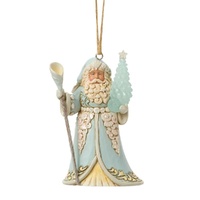 Jim Shore Heartwood Creek Coastal Christmas - Santa with Sea Glass Tree Hanging Ornament