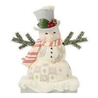 Jim Shore Heartwood Creek White Woodland - Snowman Top Hat