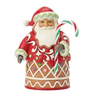 Jim Shore Heartwood Creek Gingerbread Christmas - Santa with Candy Pint Sized Figurine