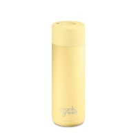 Frank Green Reusable Bottle - Ceramic 595ml Buttermilk Push Button Lid