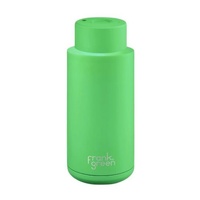 Frank Green Reusable Bottle - Ceramic 1L Neon Green Push Button Lid