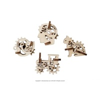 Ugears U-Fidget Wooden Model - Tribiks (Set of 4)