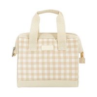 Sachi Insulated Lunch Bag - Beige Gingham