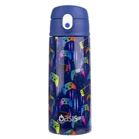 Oasis Double Wall Insulated Sipper Straw Kid's Drink Bottle - 550ml Gamer