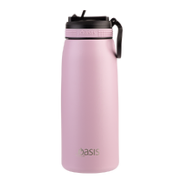 Oasis Sports Double Wall Insulated Water Bottle with Sipper - 780ml Blush