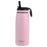 Oasis Sports Double Wall Insulated Water Bottle with Sipper - 780ml Carnation