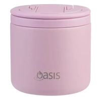 Oasis Double Wall Insulated Quick Release Lid & Spork Food Flask - 500ml Blush
